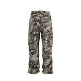 Hearujoy Streetwear Side Pockets Camouflage Baggy Cargo Pants Men and Women Straight Patchwork Casual Jeans Loose Oversize Denim Trousers